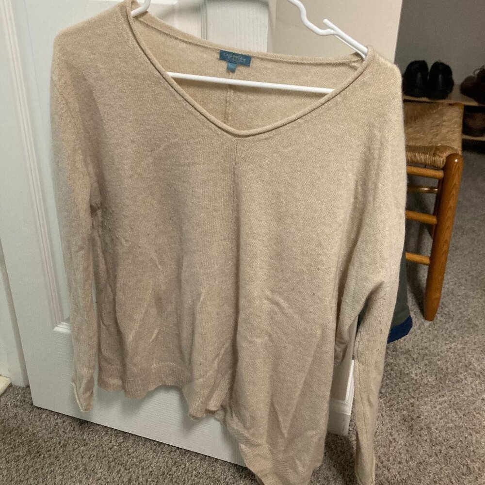 Asymmetrical Cashmere V-Neck